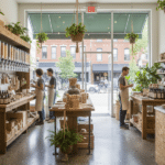 Commerce éco-responsable intégrant l'économie circulaire en centre-ville